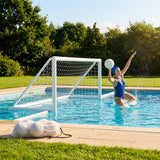 Durable uPVC water polo goal in various sizes for indoor and outdoor use