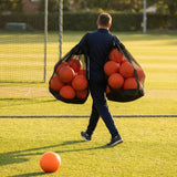 Football carry bag with 12 footballs, durable mesh
