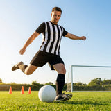 Men's Striped Football Shirt for Matches, Polyester