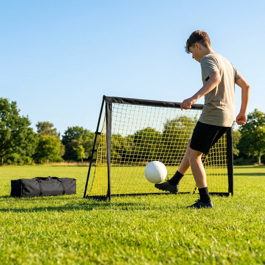 Aluminium Folding Football Goal in various sizes and colours, ideal for training and matches