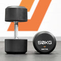 Urethane dumbbells with steel core, ideal for gyms