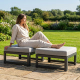 Grey Ottoman Footrests for Garden and Patio