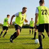 Sports team numbered bibs in vibrant colours for all ages