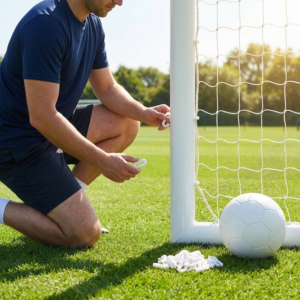 White net clips for sports net attachment