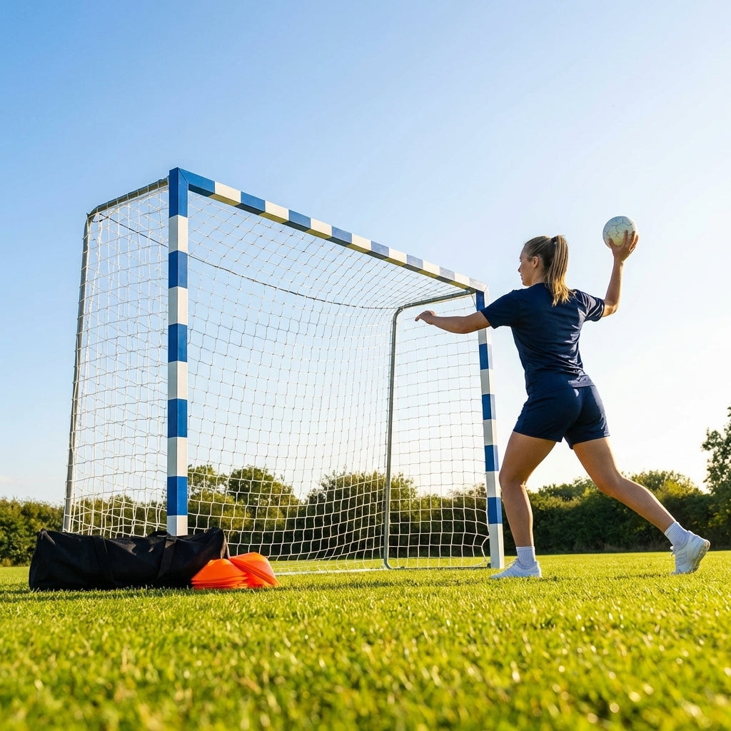 Professional handball goal with aluminium frame