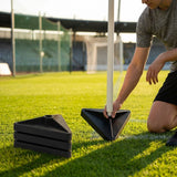 Corner flag bases in black rubber for sports pitches