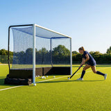 Aluminium hockey goal with reinforced frame for professional use