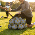 Football carry bag with 12 footballs, durable mesh