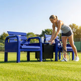 Aluminium Tennis Court Chairs in Blue, Green, and Black