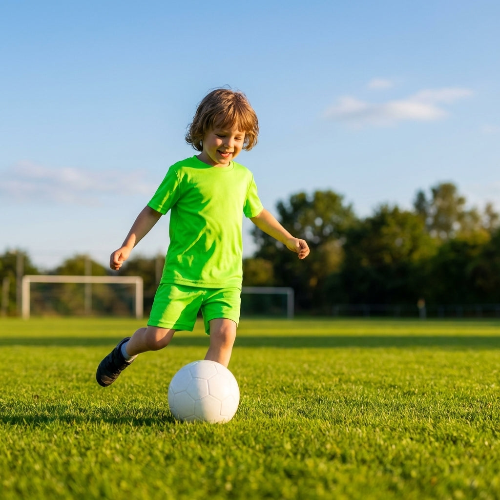 Kids' Football Shirts in vibrant colours for ages 5-14