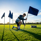 Customisable football corner flags in various colours and weatherproof design