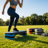 Adjustable fitness step with polypropylene construction for gym and home workouts