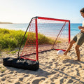 Beach football goal with fluorescent net and aluminium frame