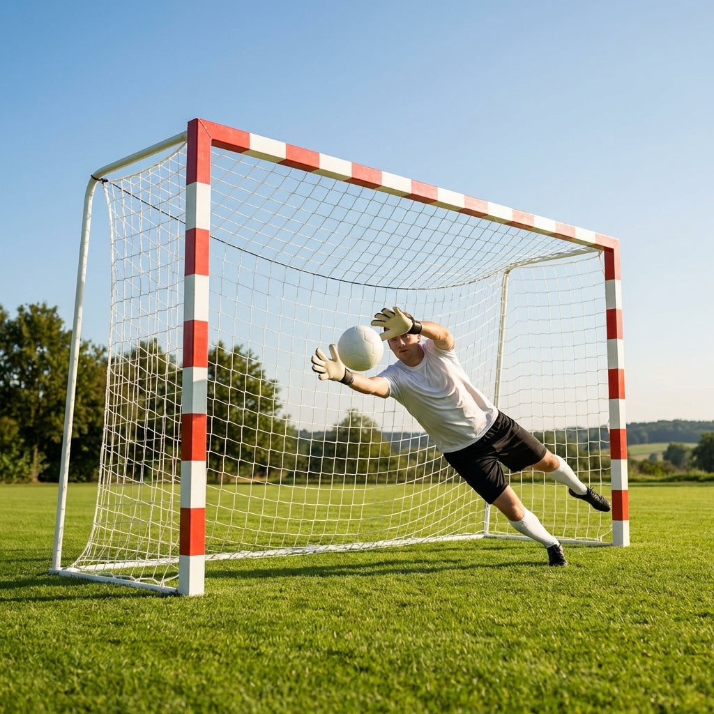 Professional handball goal with aluminium frame