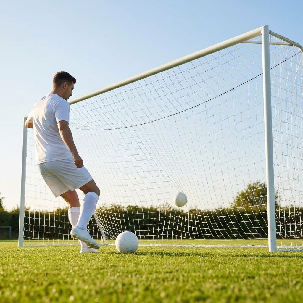Multi-colour football goal nets for full-size goals