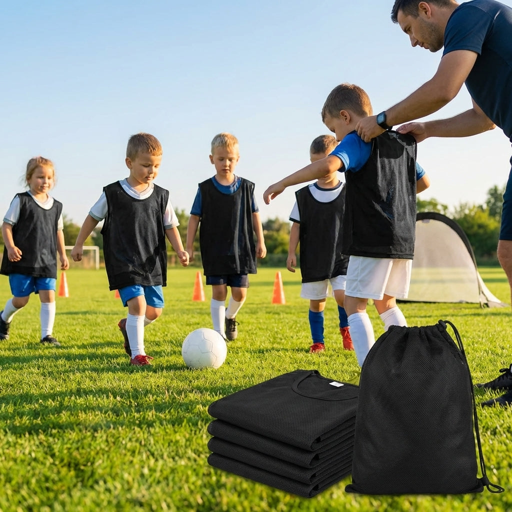 Football training bibs in quick-dry mesh