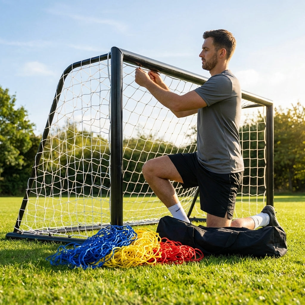 Football goal net in multiple sizes and colours for clubs and gardens