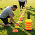 Training marker cones in vibrant colours for sports training