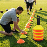 Training marker cones in vibrant colours for sports training