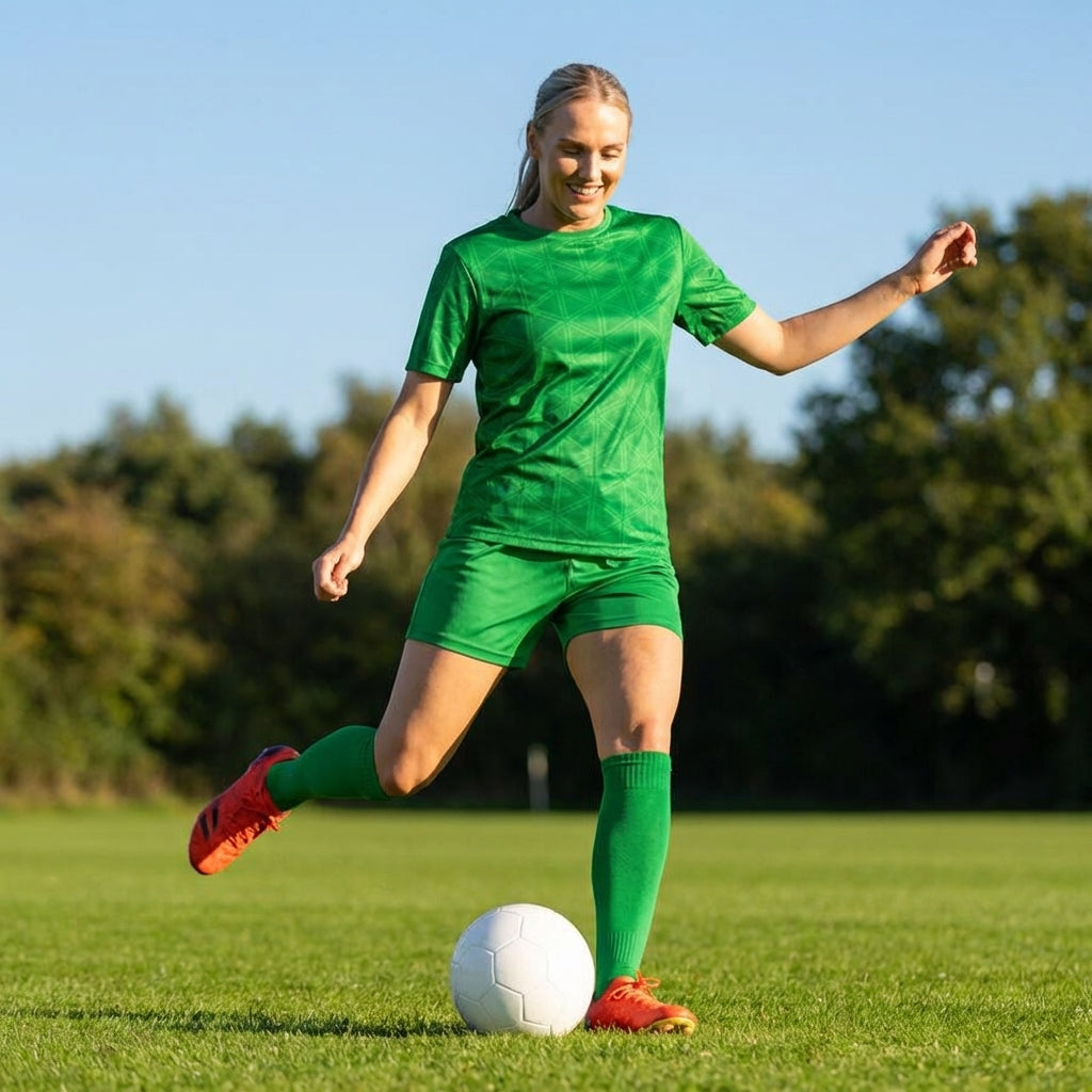 Women's Football Kit with Geometric Print Jersey
