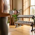 Chrome dumbbells with ergonomic design for gym and home use