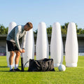 Inflatable football mannequins available in multiple sizes for training use