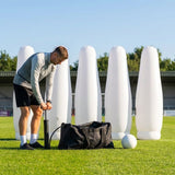 Inflatable football mannequins available in multiple sizes for training use