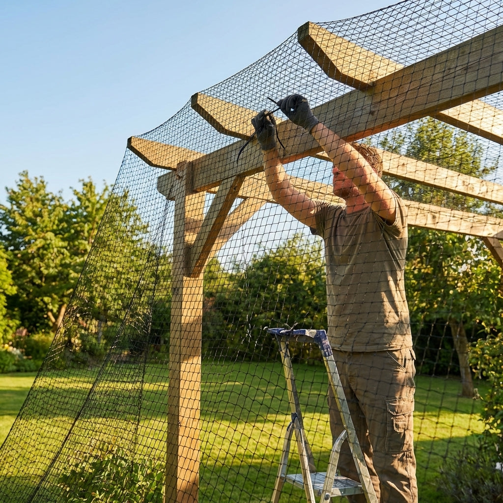 19mm black bird netting made from high-density polyethylene for garden and industrial use