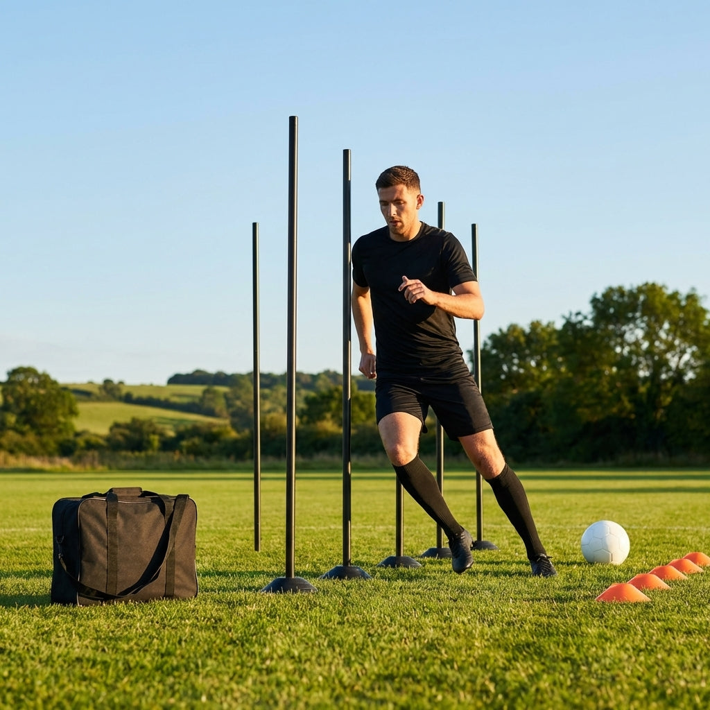 Slalom training poles in vibrant colours for sports practice
