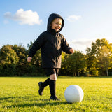 Children's waterproof raincoat with stowaway hood