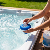 Chemical floater for hot tubs and pools, durable plastic
