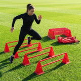 Tri cone hurdles set for sports training available in multiple colours