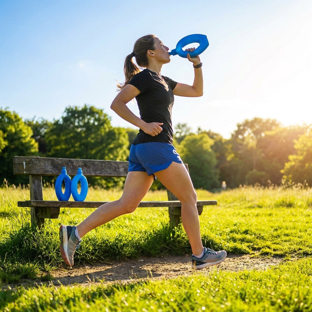 500ml running water bottle with ergonomic grip and BPA-free plastic