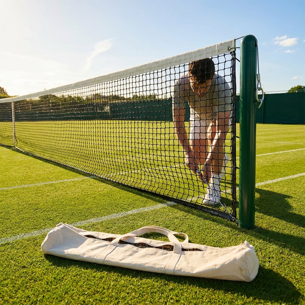 42ft Tennis Net with Black HDPE Braided Twine for Indoor and Outdoor Use