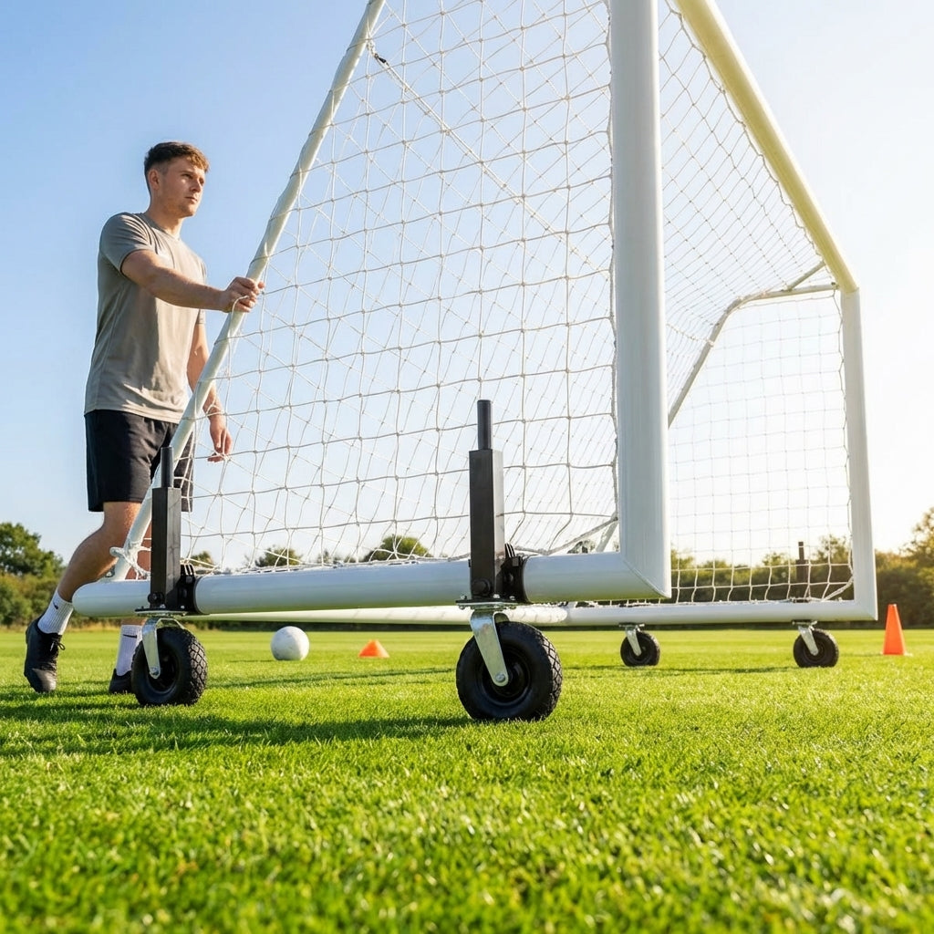 Football goal wheels with 360-degree rotation feature