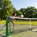Freestanding aluminium pickleball posts with wheels