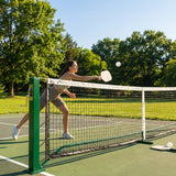 Freestanding aluminium pickleball posts with wheels