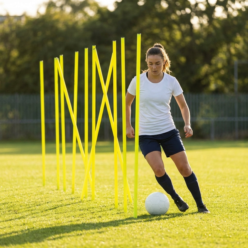 Slalom training poles in vibrant colours for sports practice