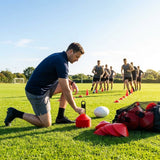 Colourful training marker cones for sports fields