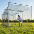 Baseball Batting Cage Net in black, 55ft length, durable for outdoor training