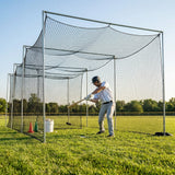 Baseball Batting Cage Net in black, 55ft length, durable for outdoor training