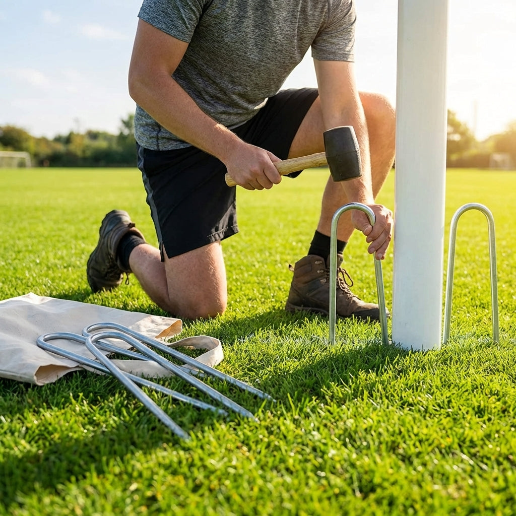 Steel U-Peg Goal Anchors 18in for Outdoor Football Pitches