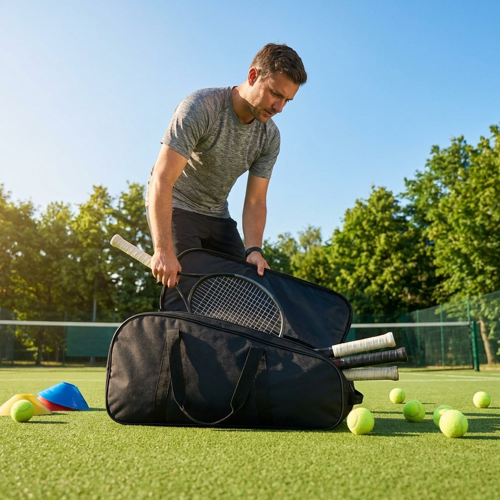 Durable tennis racket bags in various sizes for easy transport