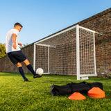 Aluminium football goal with folding mechanism