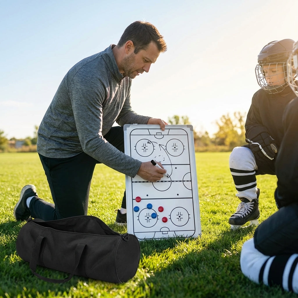 Double-sided coaching board with aluminium frame and accessories