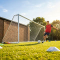 Aluminium football goal with folding mechanism