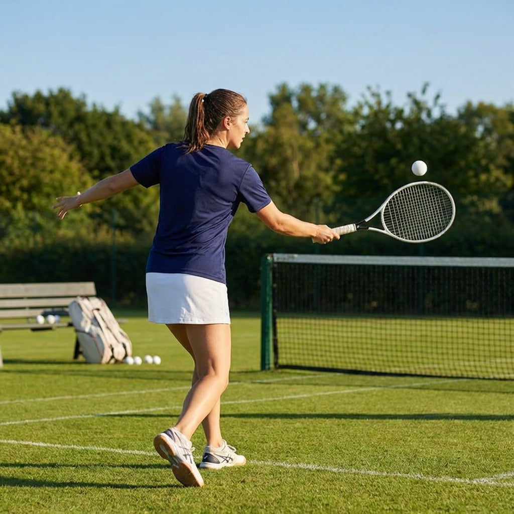 Women's Tennis Shirt made from lightweight polyester, available in 5 sizes