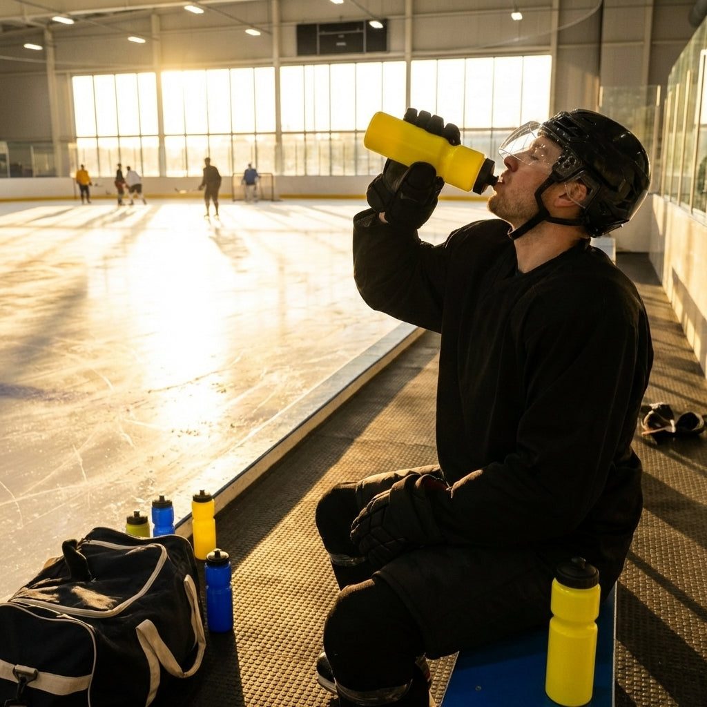 Ice hockey water bottle, 750ml BPA-free plastic