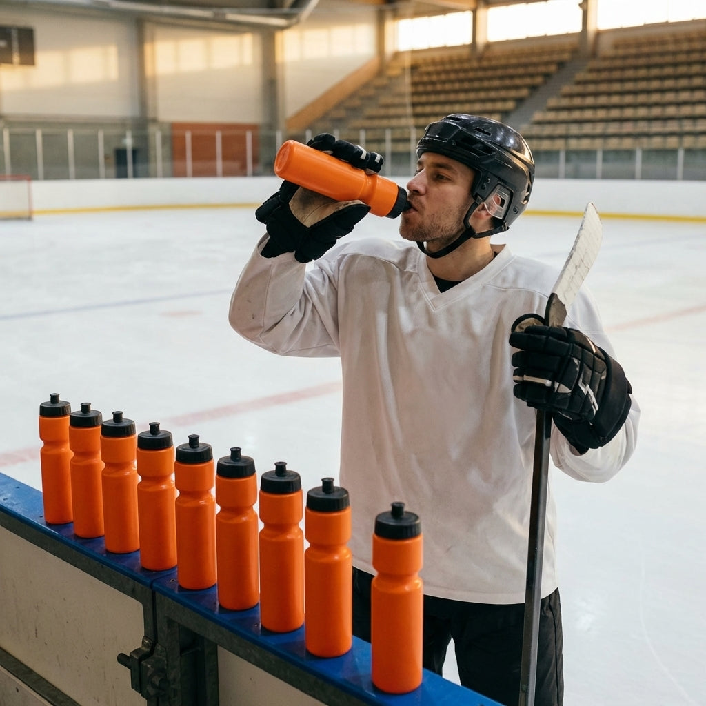 Ice hockey water bottle, 750ml BPA-free plastic