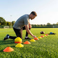 Training marker cones in vibrant colours for sports training